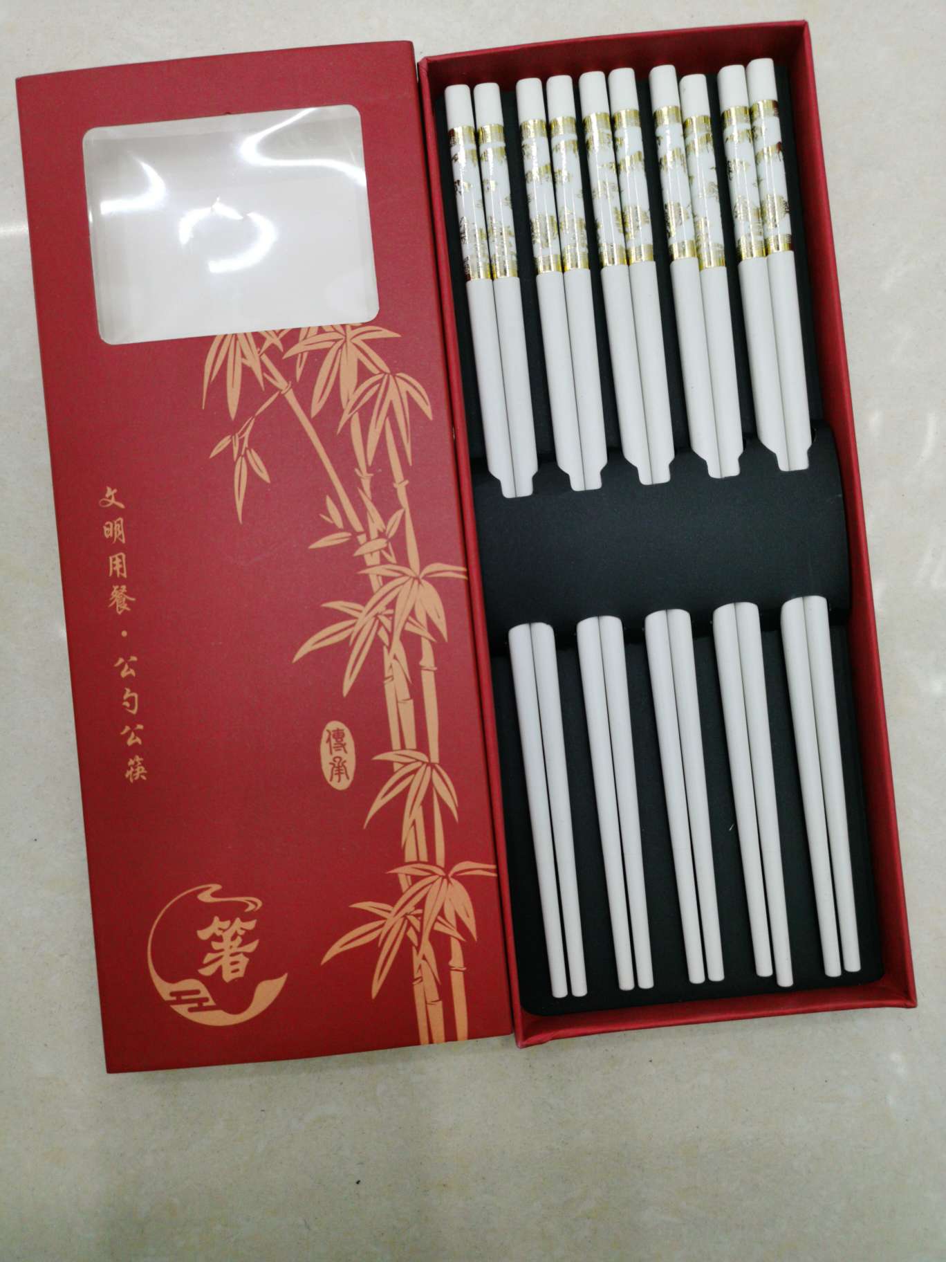 合金筷5色5双包装礼品盒套装合金筷子防霉防滑耐高温消毒筷子详情图9