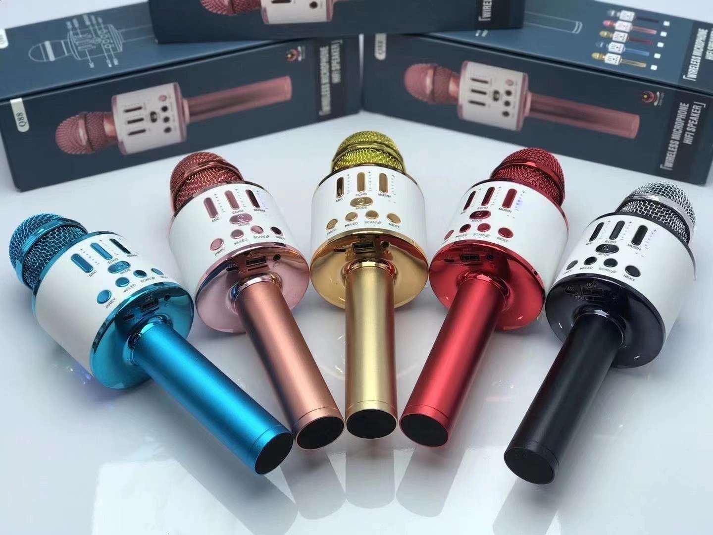 Q88 New model microphone [Rose][Rose] Color box size: 85*78*251MM Outer box size: 54*43*45.3CM Packing quantity: 50P undefined