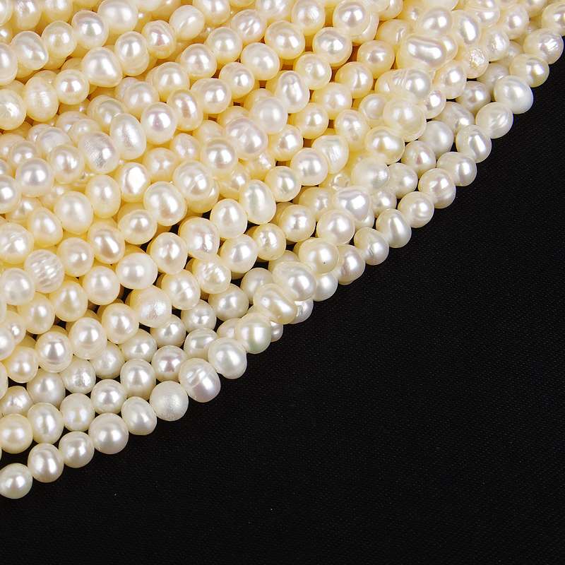 4-4.5Mm Punch Round Necklace Natural Freshwater Pearl Semi-Finished Material Diy Accessories Fashion Trend Application Scenario