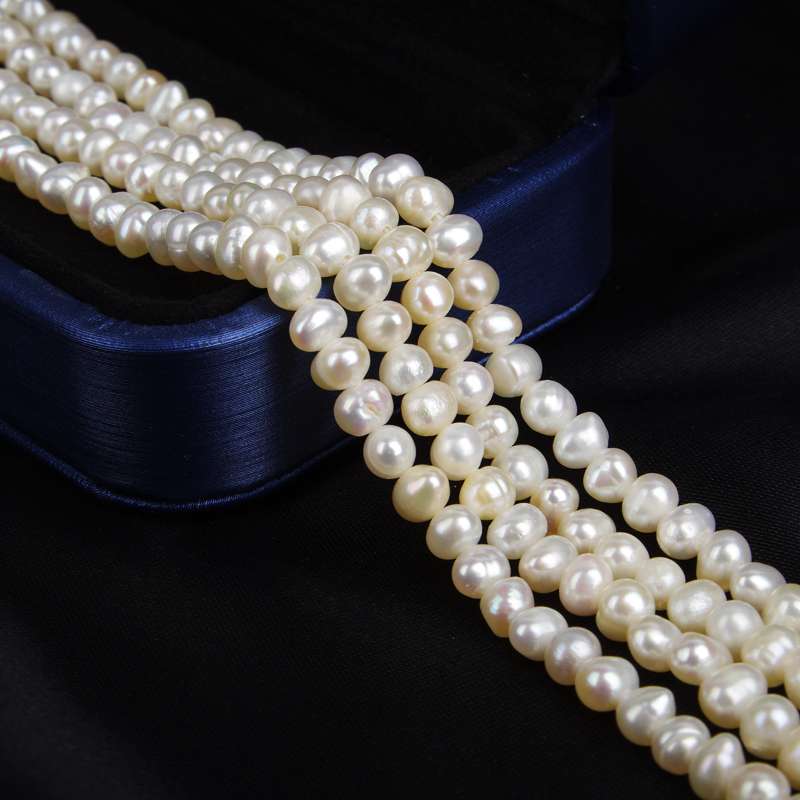 4-4.5Mm Punch Round Necklace Natural Freshwater Pearl Semi-Finished Material Diy Accessories Fashion Trend Item Picture