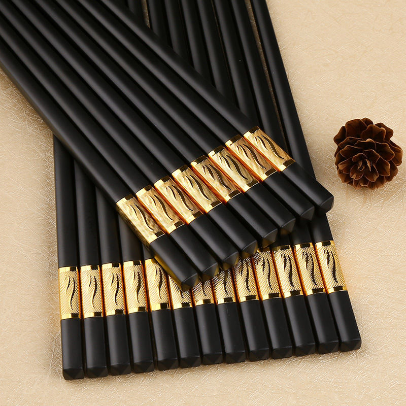 【 High-temperature Resistant and mold-free 】 High-end household chopsticks, anti-mold, anti-slip, unpainted alloy, high-temperature resistant new family set details Picture