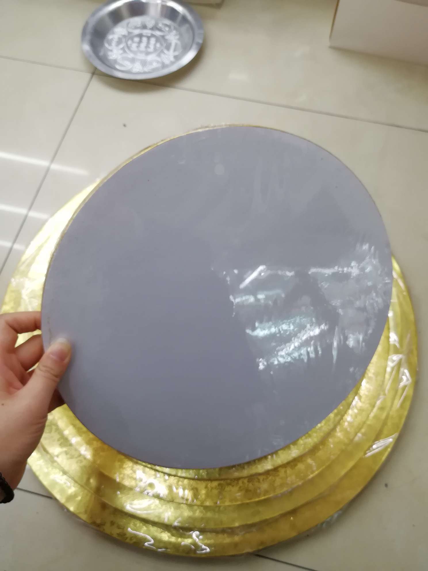 10寸金色包边圆形蛋糕底托蛋糕转移板12mm厚产品图