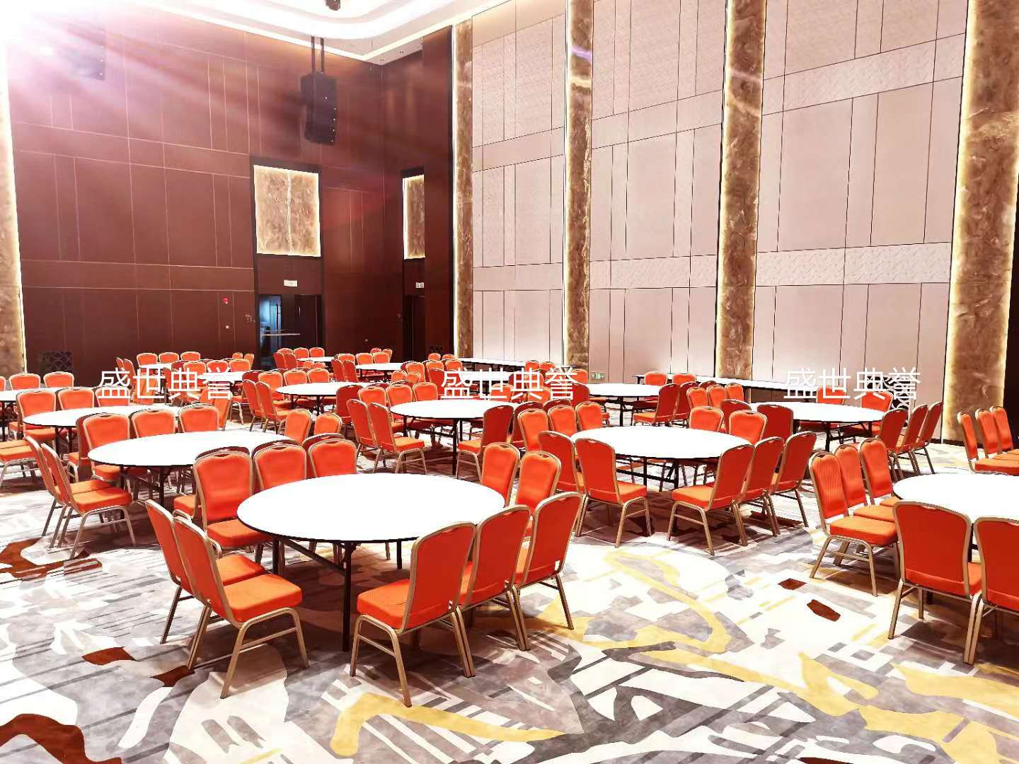Nanchang hotel banquet hall wedding banquet dining tables and chairs Conference center folding aluminum alloy chairs Banquet tables and chairs Banquet chairs detail image 9