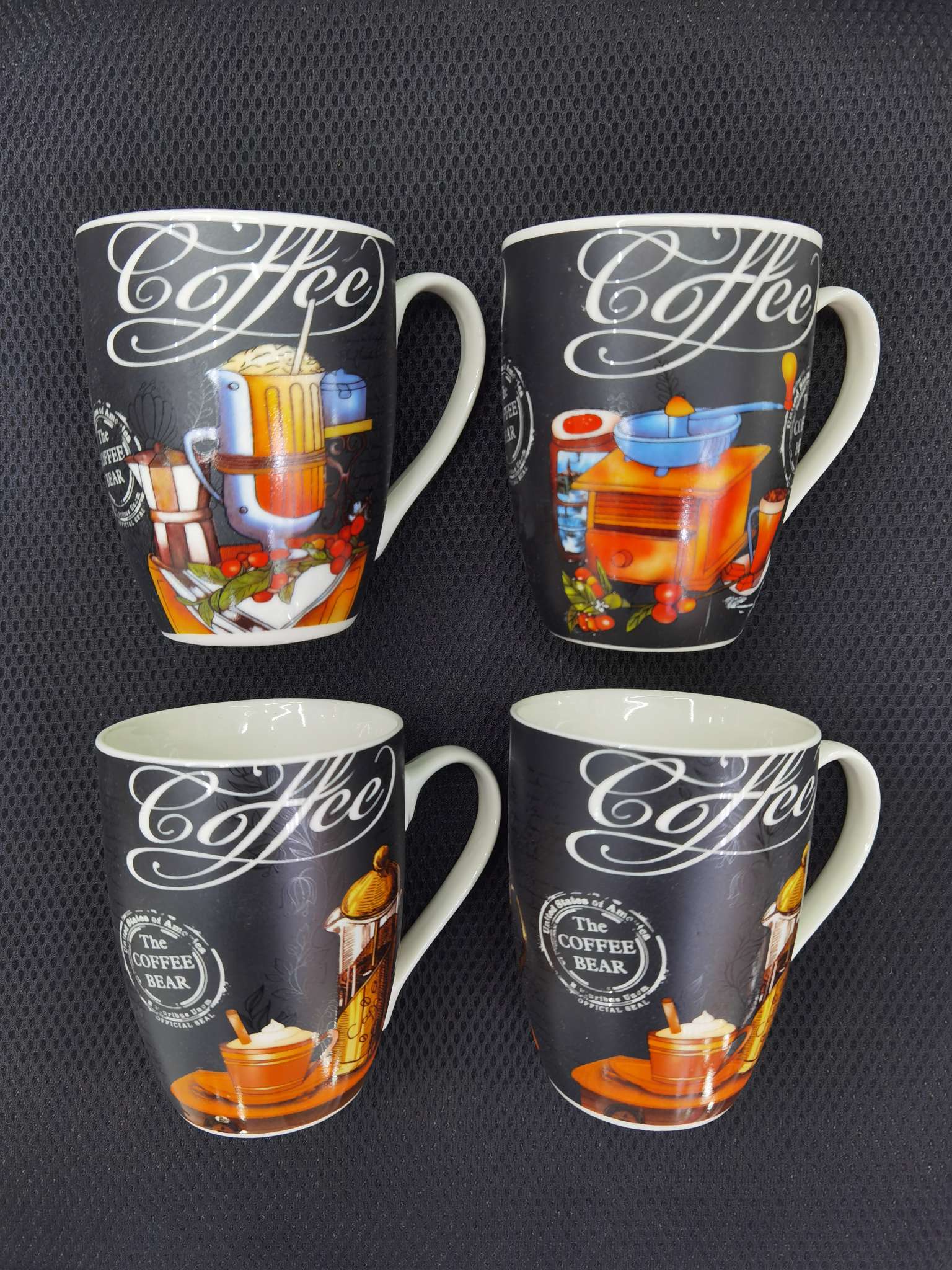 鼓形杯咖啡杯，陶瓷杯，马克杯