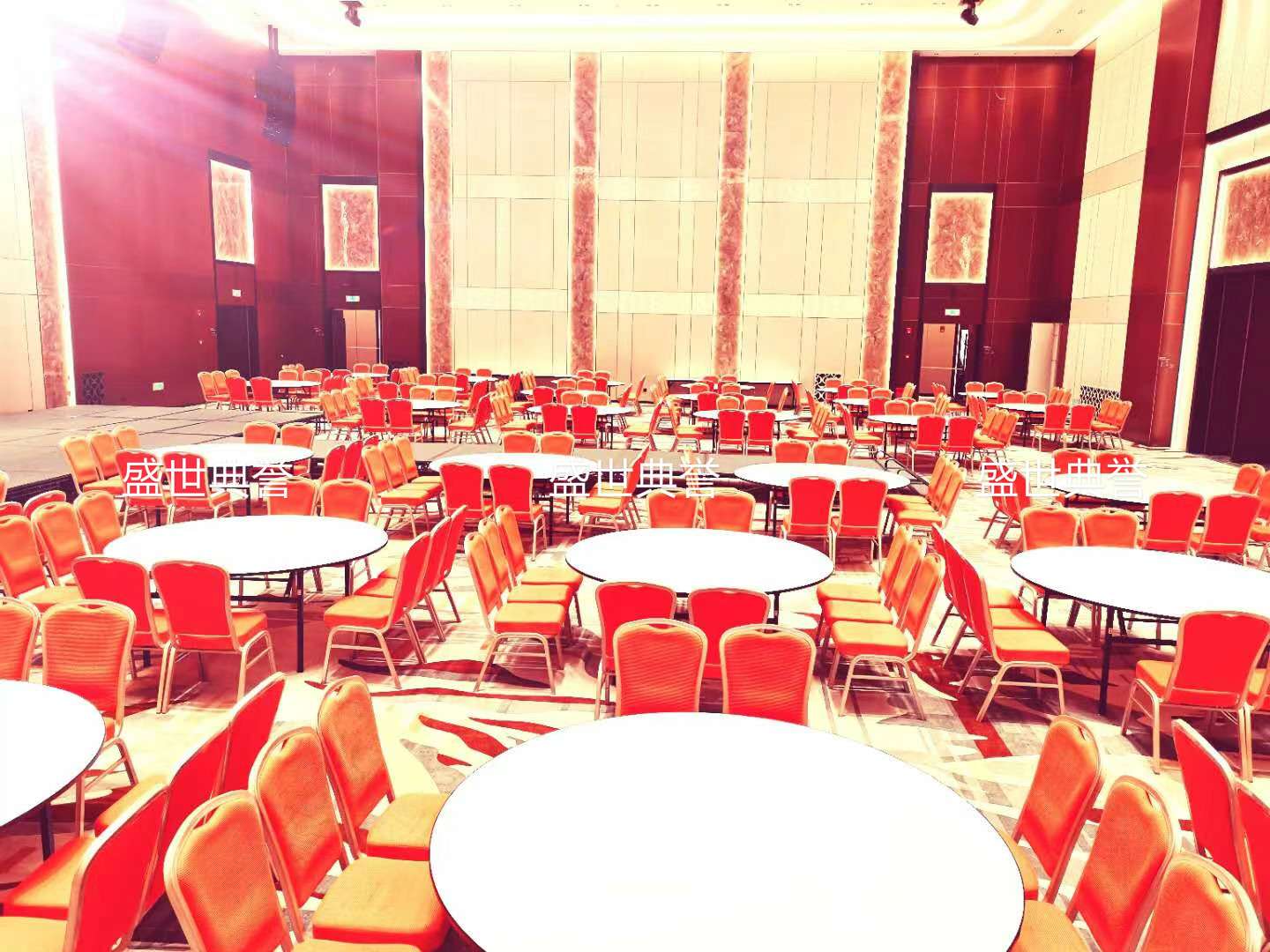 Nanchang hotel banquet hall wedding banquet dining tables and chairs Conference center folding aluminum alloy chairs Banquet tables and chairs Banquet chairs detail image 10