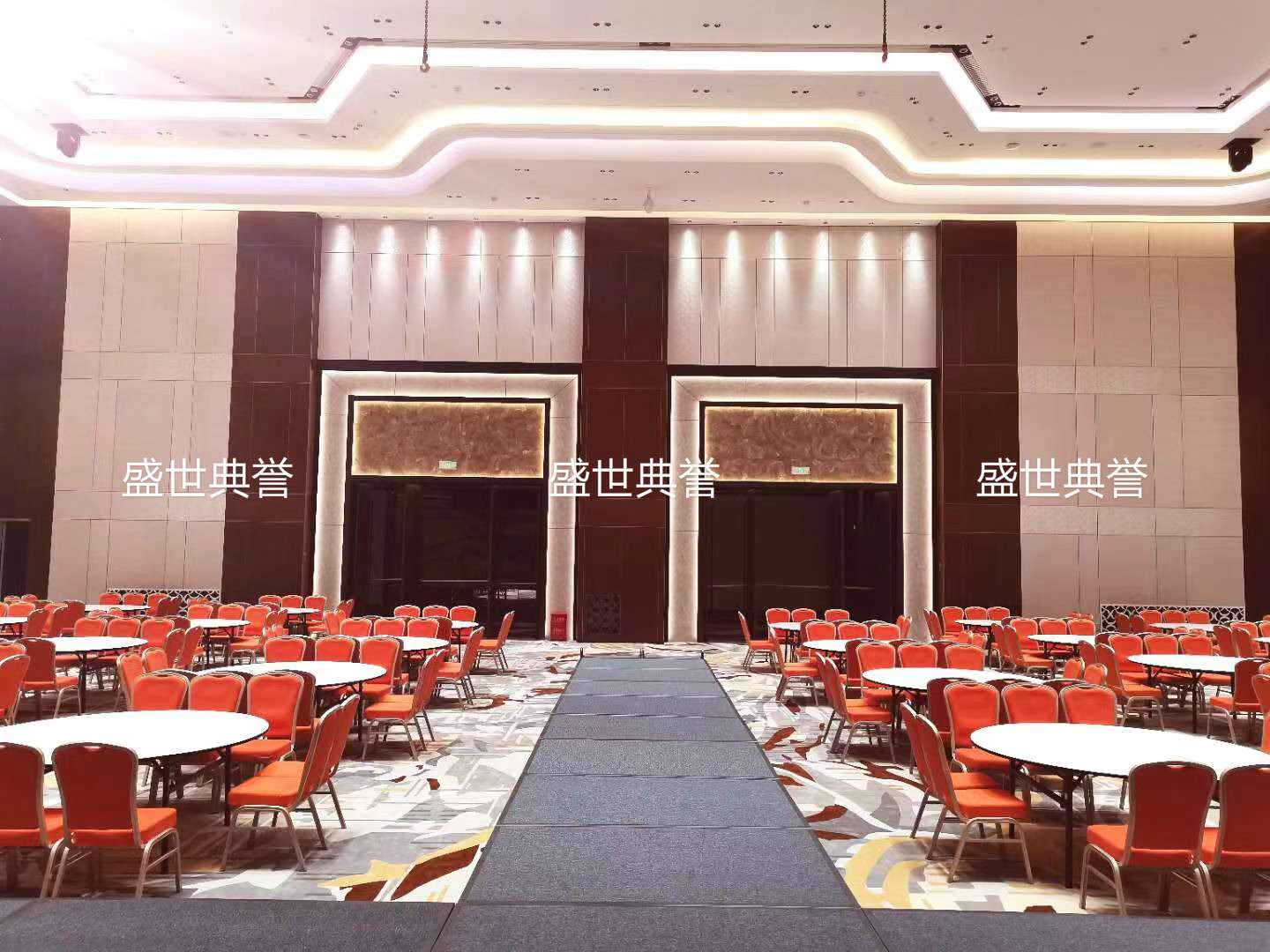 Nanchang hotel banquet hall wedding banquet dining tables and chairs Conference center folding aluminum alloy chairs Banquet tables and chairs Banquet chairs detail image 8