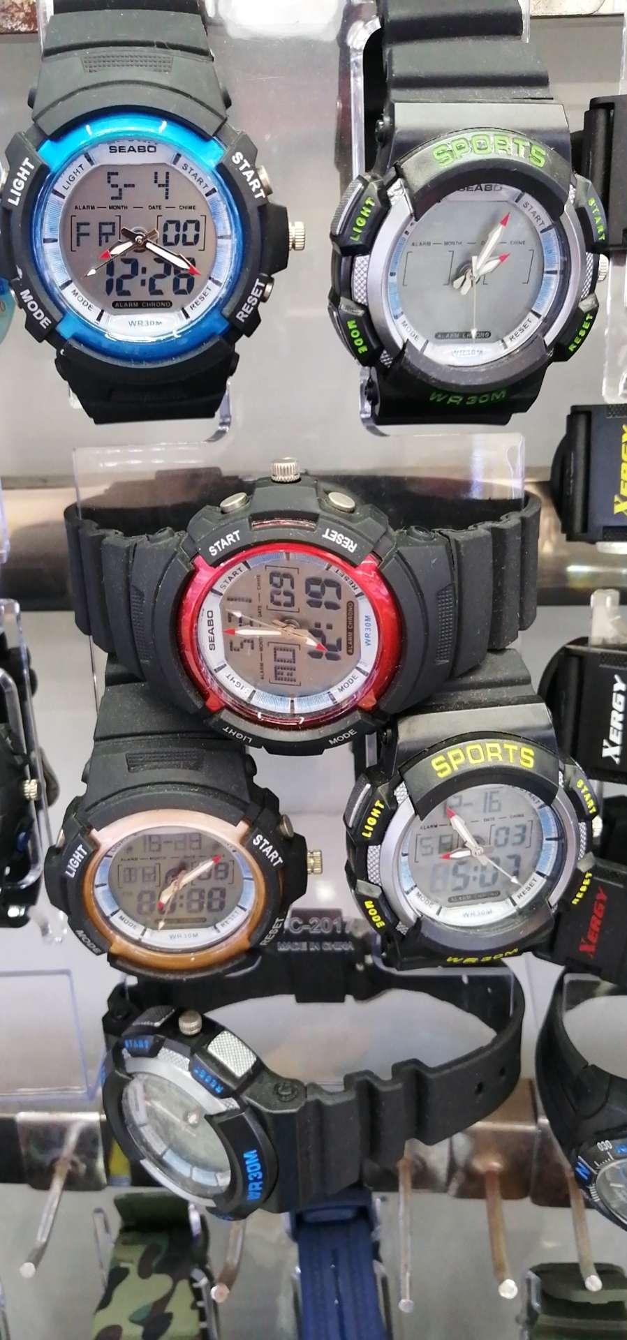 防水时尚双机芯夜光闹铃电子表