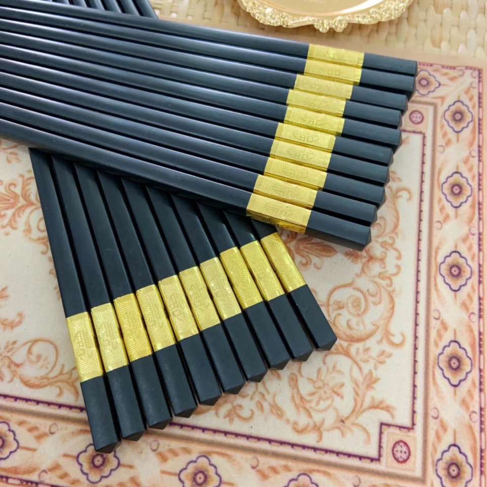 Alloy chopsticks, household anti-slip and heat-resistant family set tableware, not prone to mold, factory direct sales detail image 2