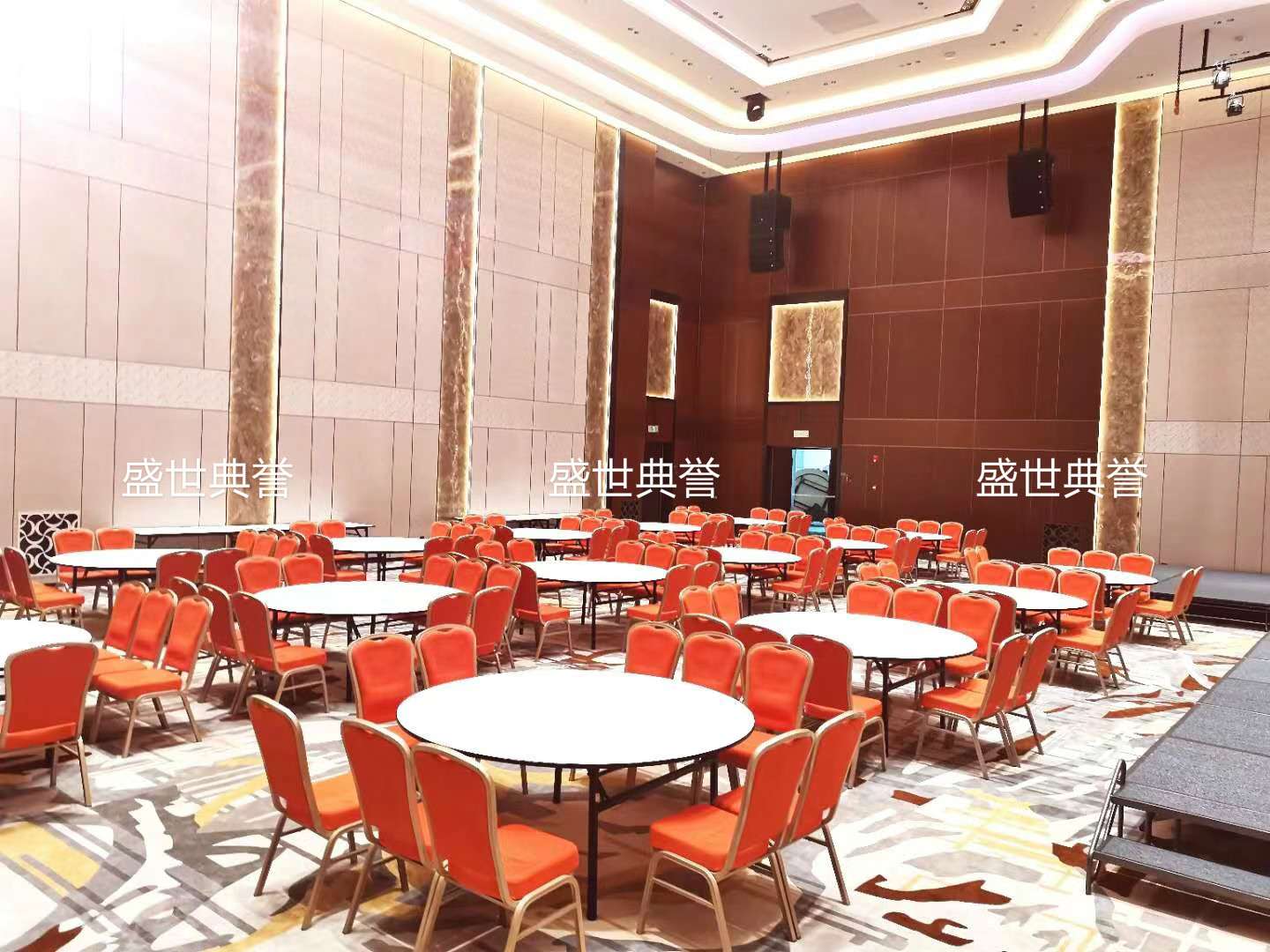 Nanchang hotel banquet hall wedding banquet dining tables and chairs Conference center folding aluminum alloy chairs Banquet tables and chairs Banquet chairs detail image 11