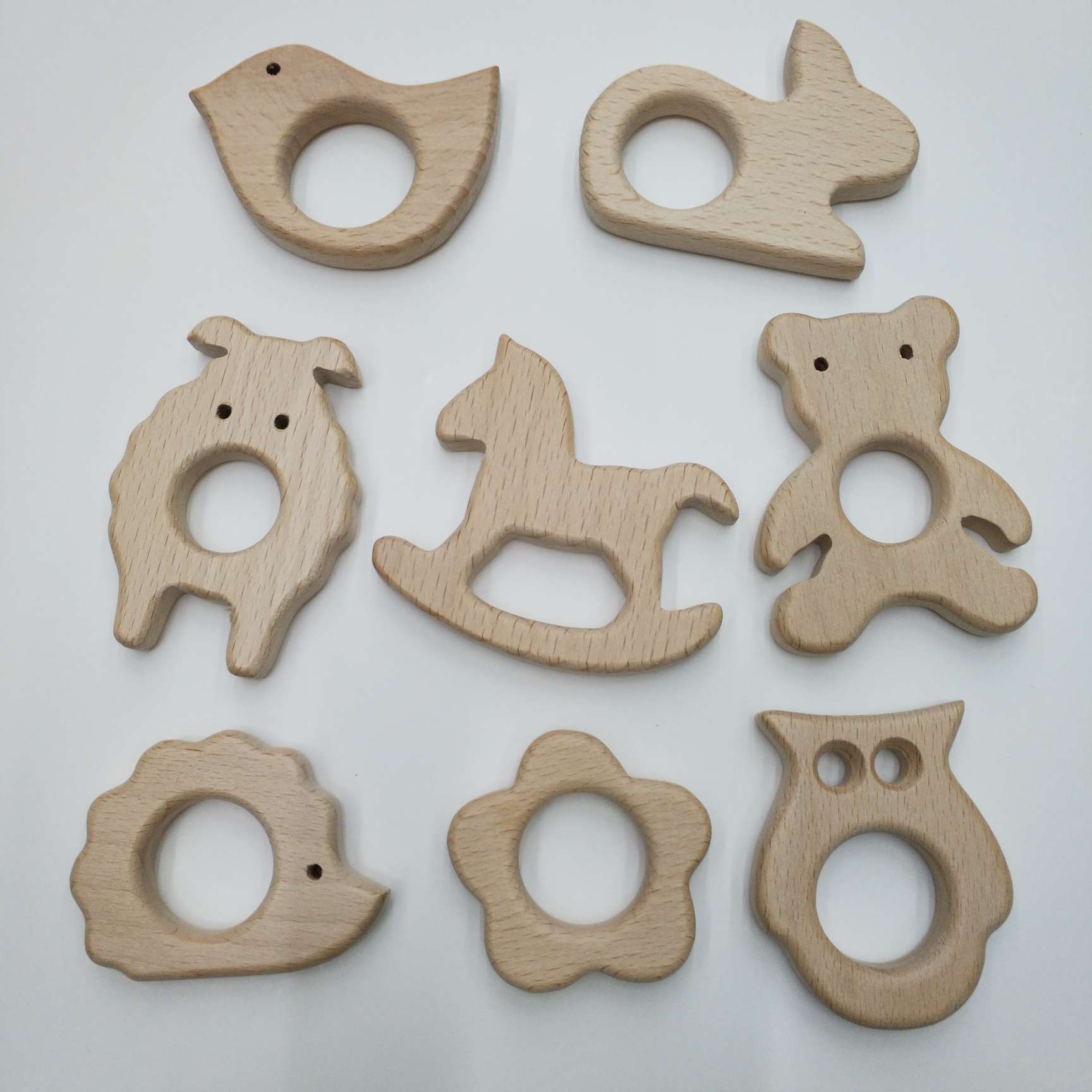 Beech baby tooth grinding toy natural environmental friendly cartoon animals thumbnail