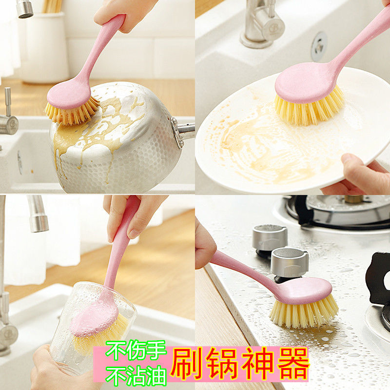 Kitchen pot washing brush that won't damage the POTS, a perfect tool for scrubbing POTS and dishes, a household long-handled brush, and a multi-functional cleaning and decontamination brush detail image 9