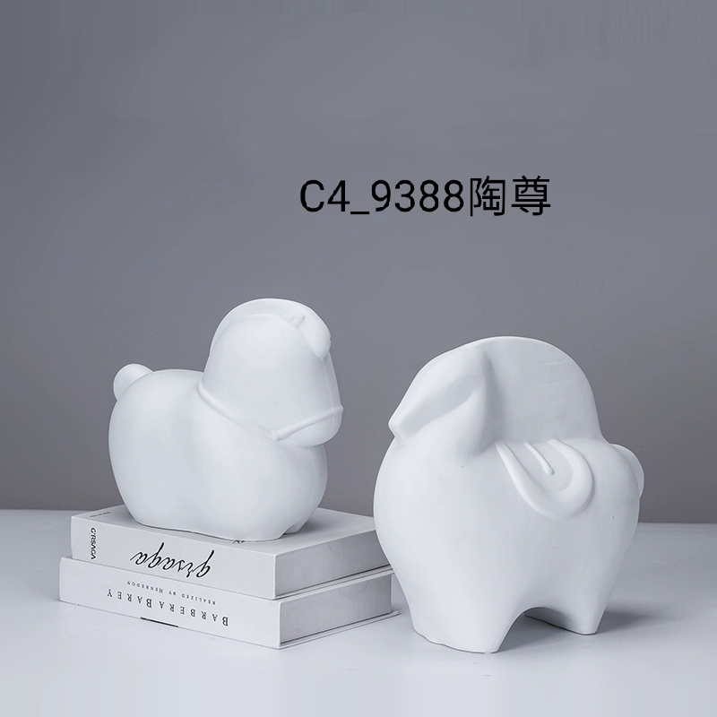 景德镇中式玄关摆件样板房轻奢陶瓷软装饰品新中式客厅茶几卧室储物摆设