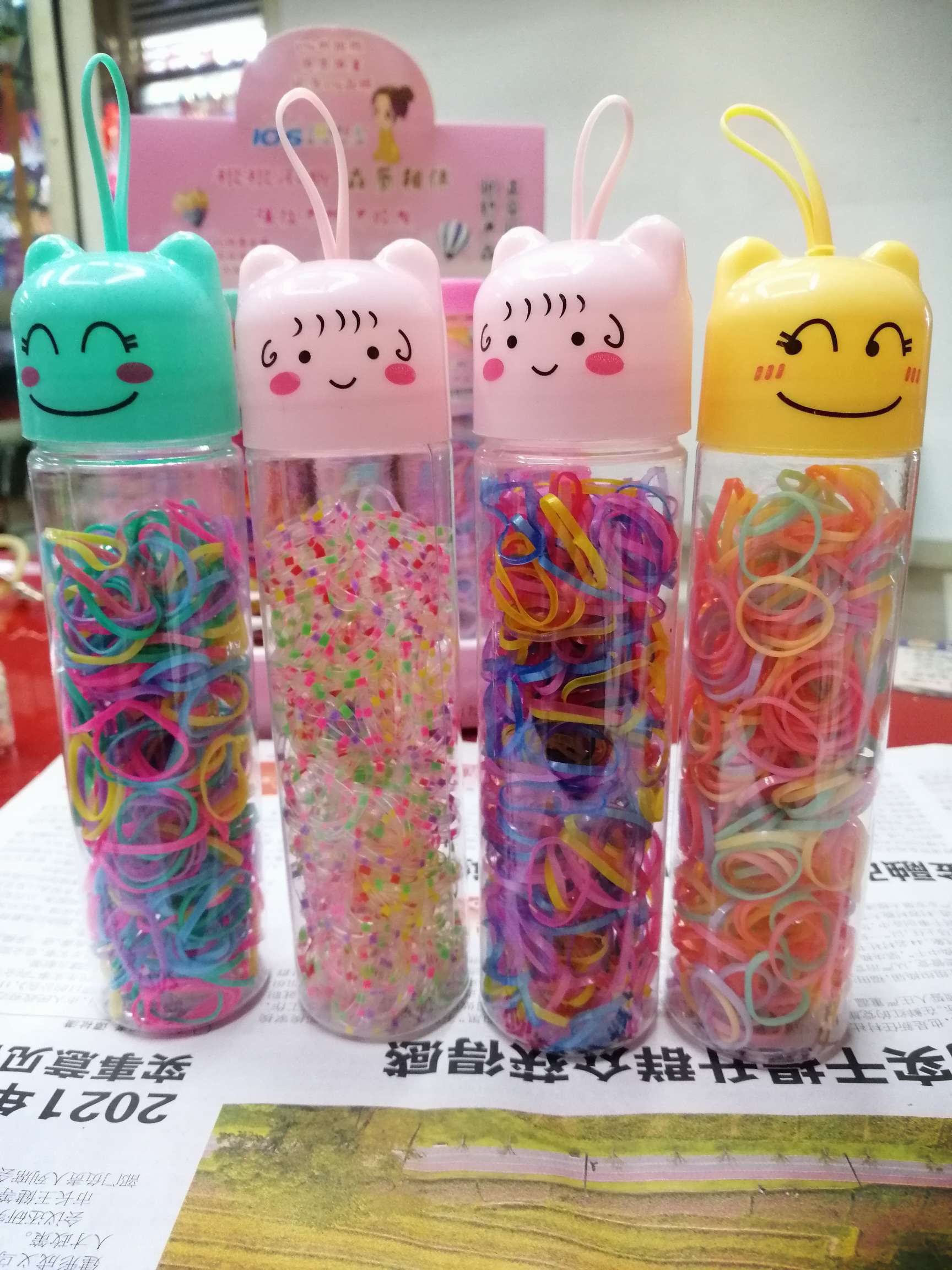 Disposable rubber band female hair small leather cover with high elastic force and continuous durability children do not hurt the hair black rubber ring thumbnail