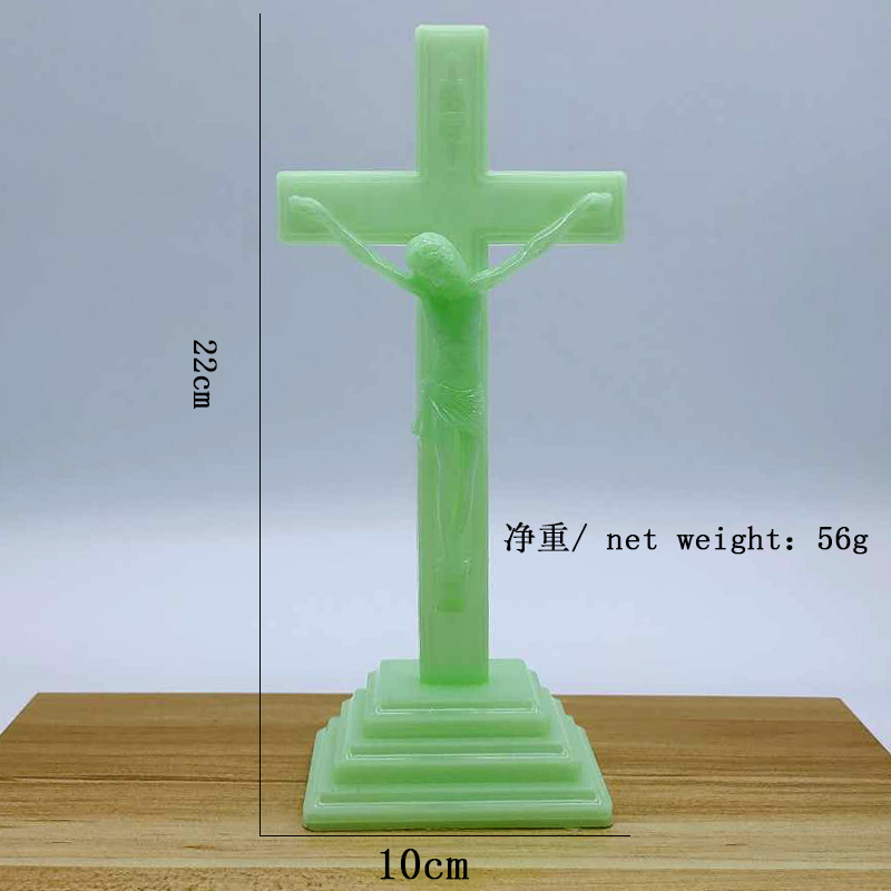 22cm*10cm，咖啡色彩绘，夜光绿，塑料桌面摆件挂件两用详情图1