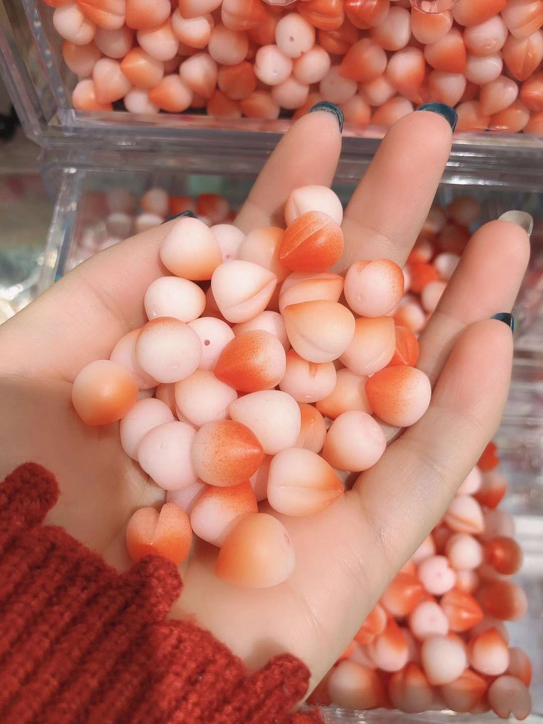 DIY resin peach small size jewelry accessories Specification image