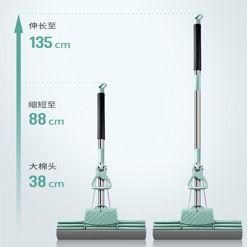 好太太加粗加长杆海绵拖把家用拖布懒人拖把干湿两用挤水胶棉吸水详情图7