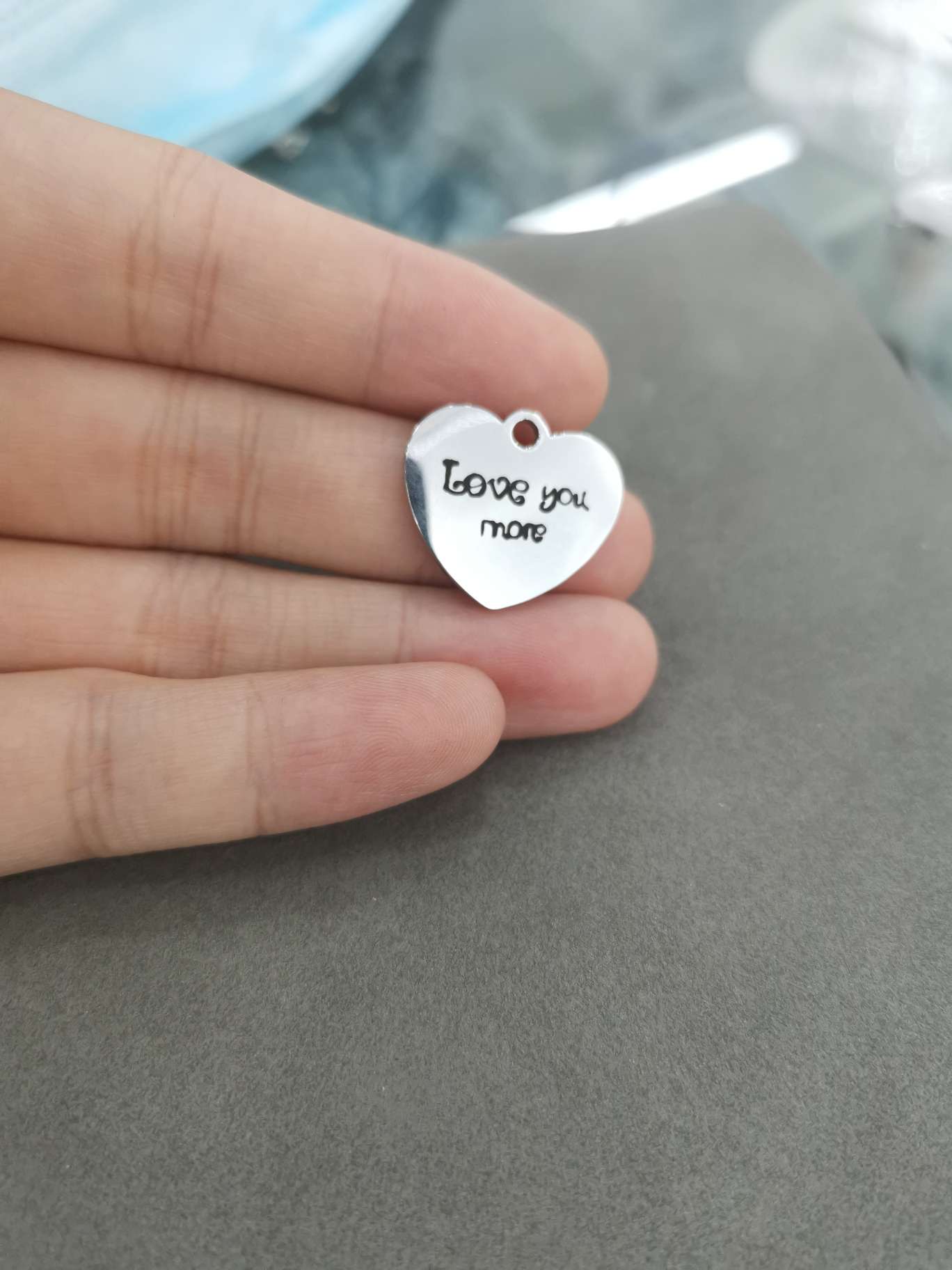 Titanium indelible Korean heart-heart pendant thumbnail