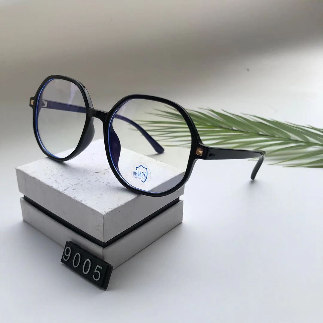 9005 in-stock popular model, personalized irregular ultra-light TR material, multi-color mixed optical frame, anti-blue light, can be matched with myopia glasses