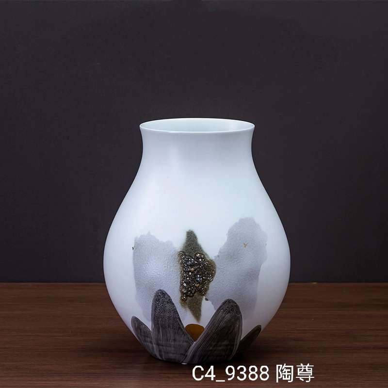Jingdezhen Ceramic Flower Ware Northern Europe Small Vase Table Top Dry Flower Arrangement Decoration Piece Living Room Simple Chinese Tv Cabinet Specification drawing