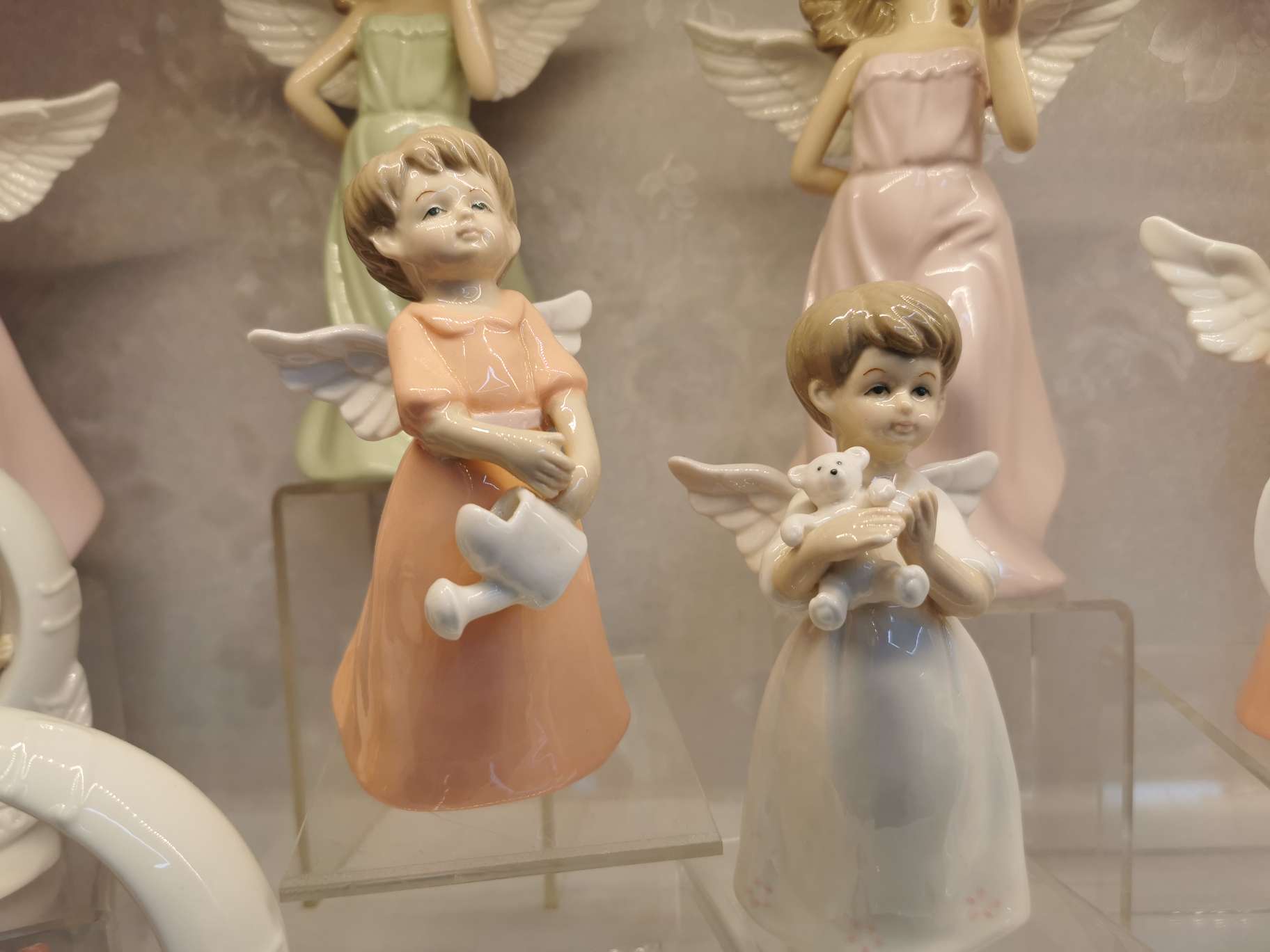 陶瓷天使摆件彩色少女两款混装