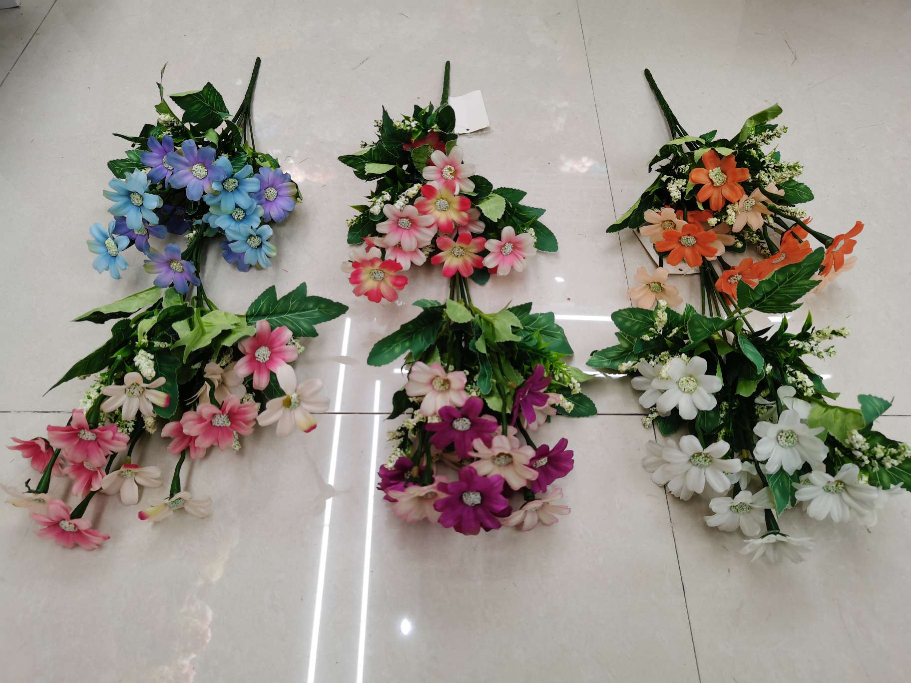 Seven mini chrysanthemums
