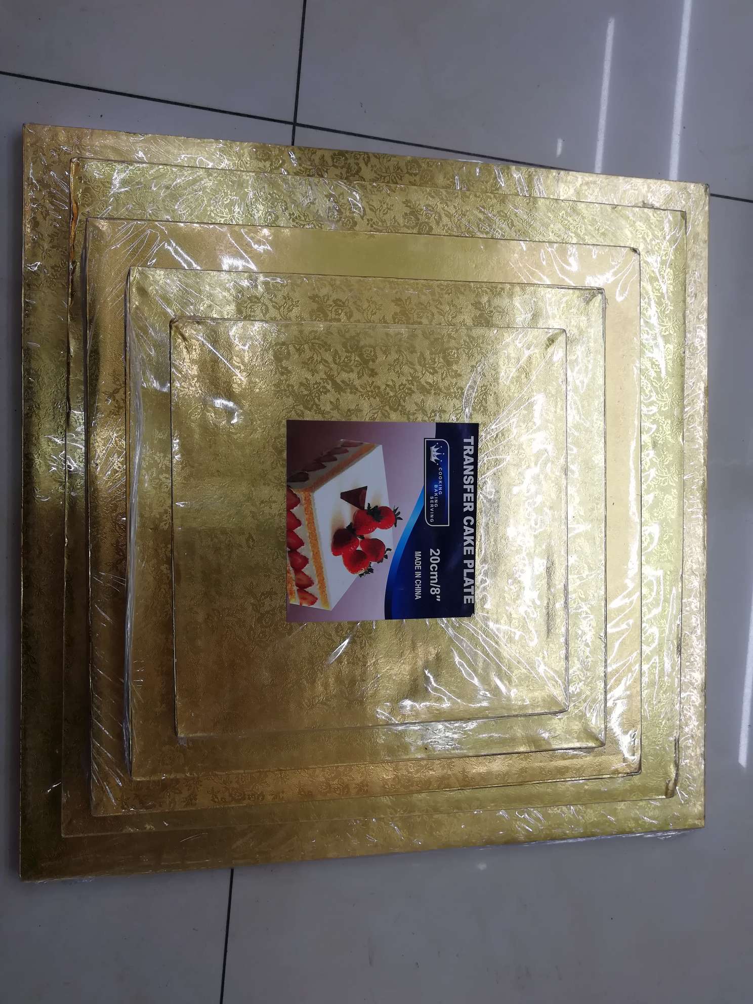 16寸金色正方形蛋糕底托蛋糕转移板