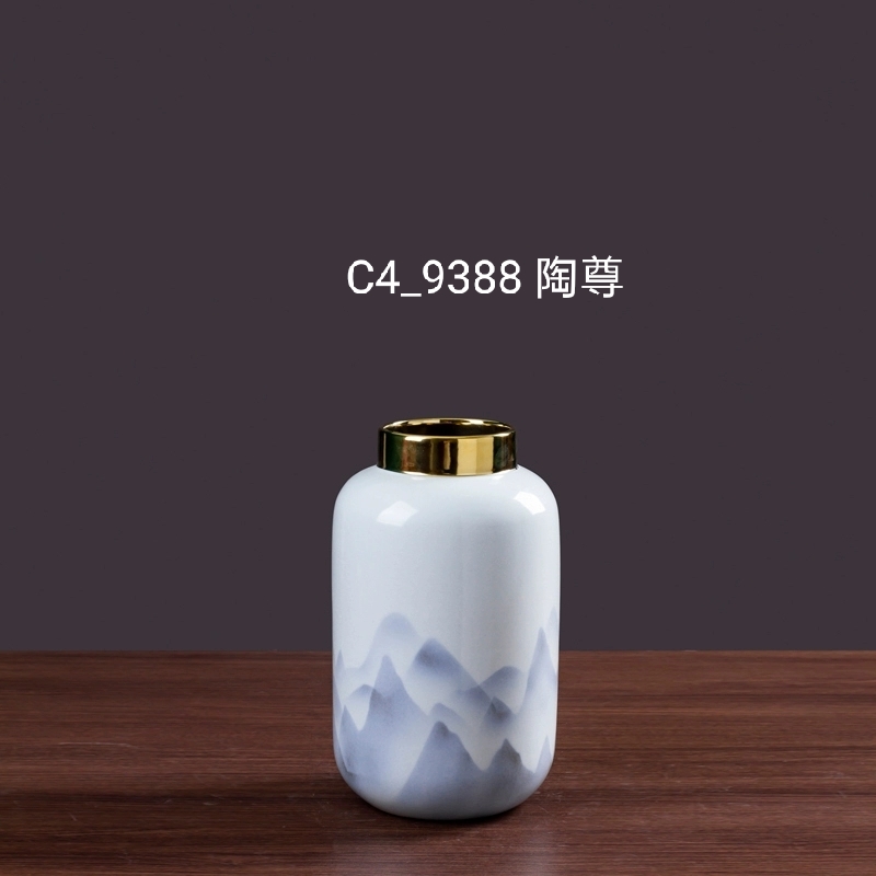 New Chinese Ceramic Vase Decoration Modern Model House Club Home Living Room Tv Wine Cabinet Entrance Soft Decoration Item Picture