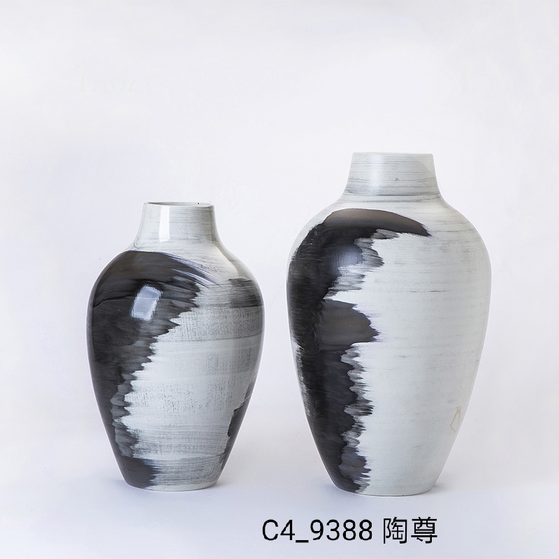 Jingdezhen Northern Europe Simple Creative Ceramic Vase Dry Flower Decoration Living Room Model Room Jingdezhen Craft Ceramic Flower Ware details Picture
