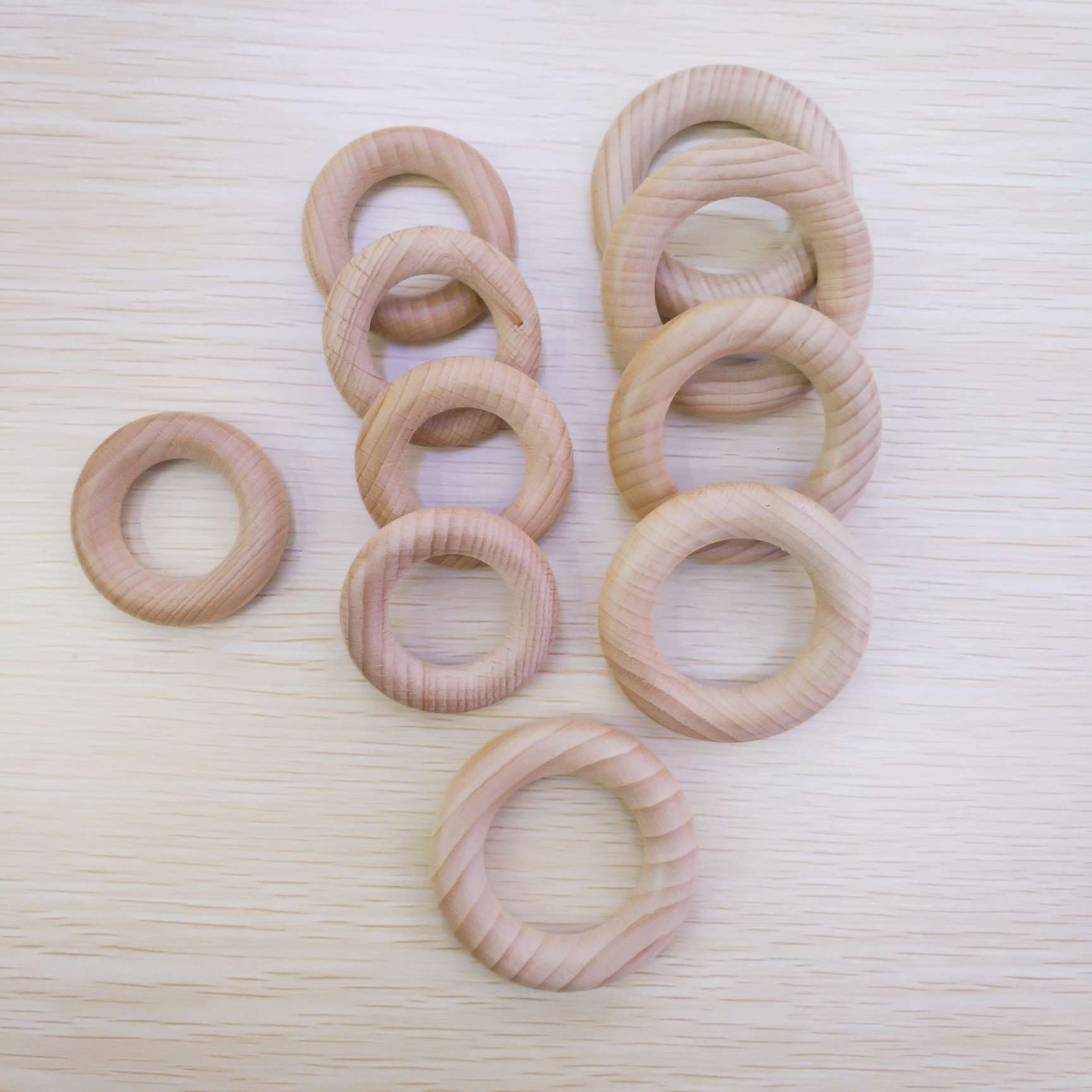 榉木圈木扣儿童玩具配件DIY饰品配饰