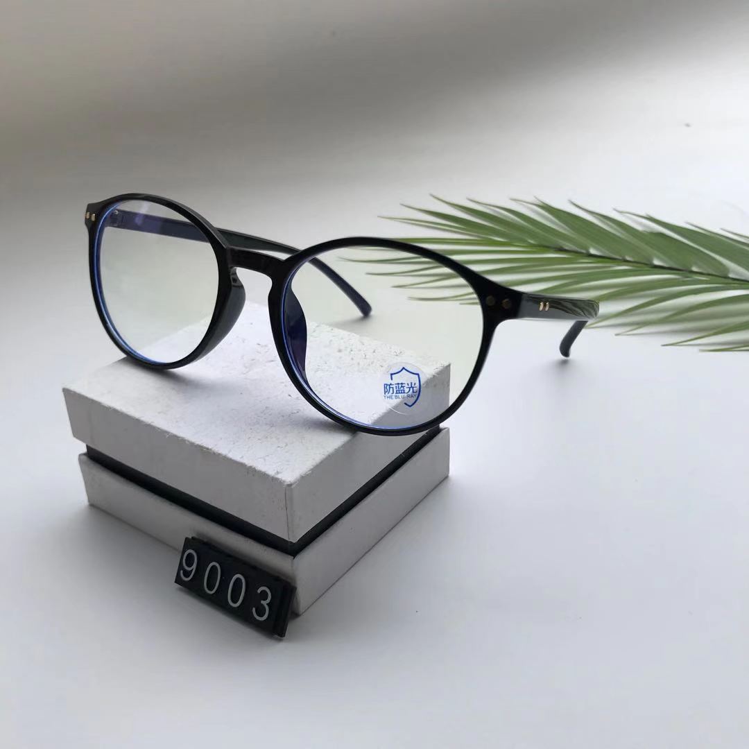 9003 in-stock popular model, personalized irregular ultra-light TR material, multi-color mixed optical frame, anti-blue light, can be matched with myopia glasses