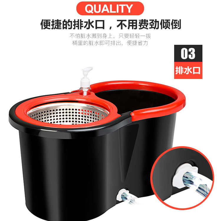 Mop magic tool: Clean with one mop, no need to wash by hand. Floor mop, rotating mop bucket, spin dry and dehydrate. Household lazy mop tray details Picture