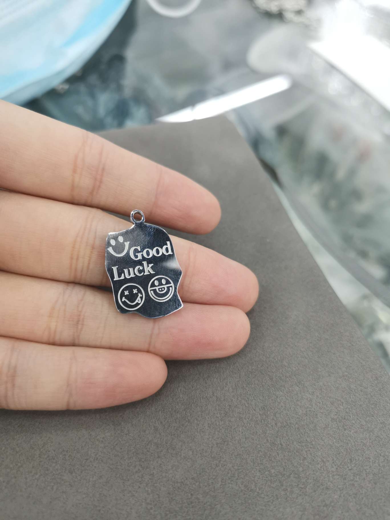 Titanium steel stainless steel smiling Face Necklace corroded pendant accessories thumbnail