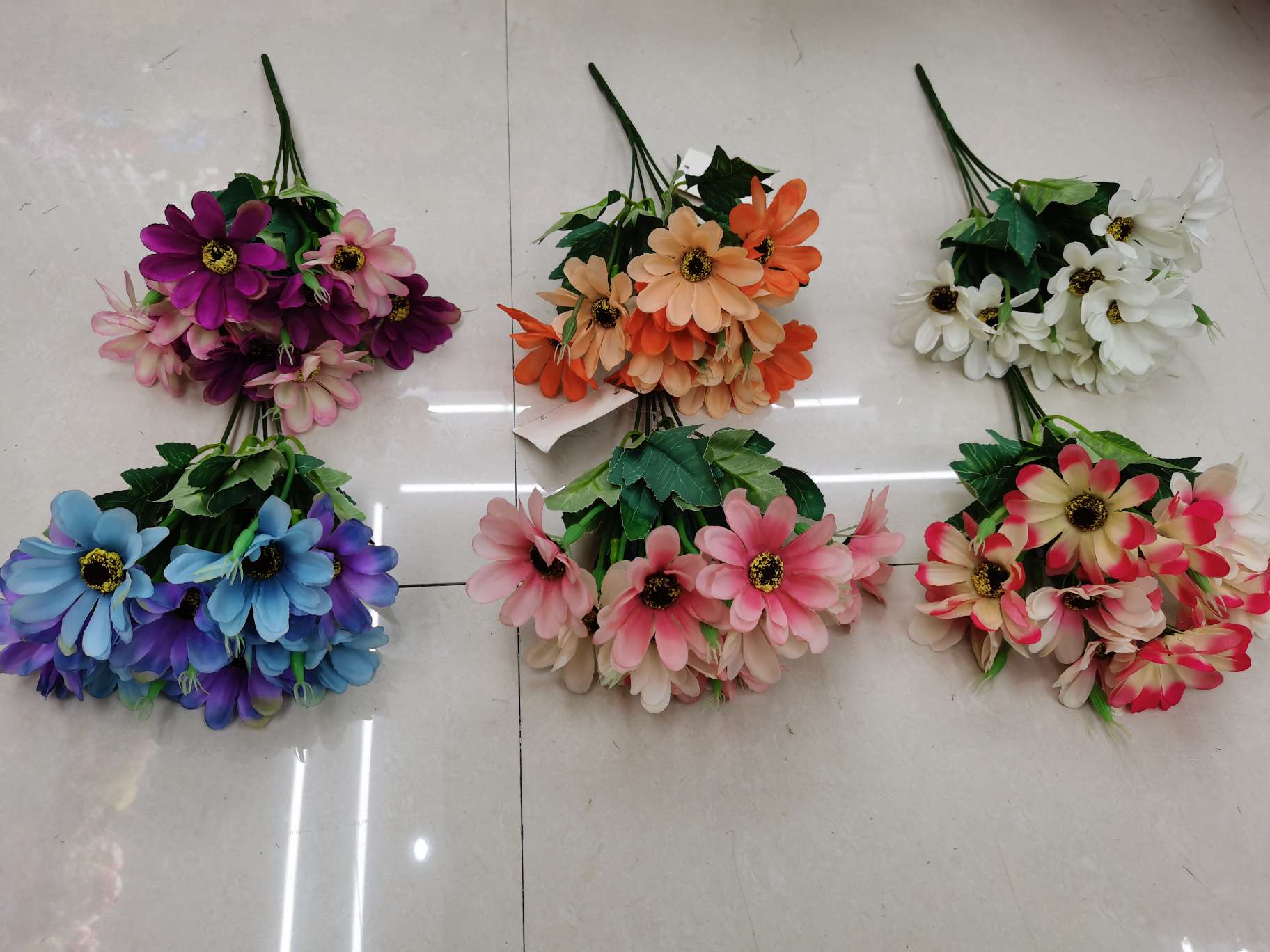 Seven large wild chrysanthemums