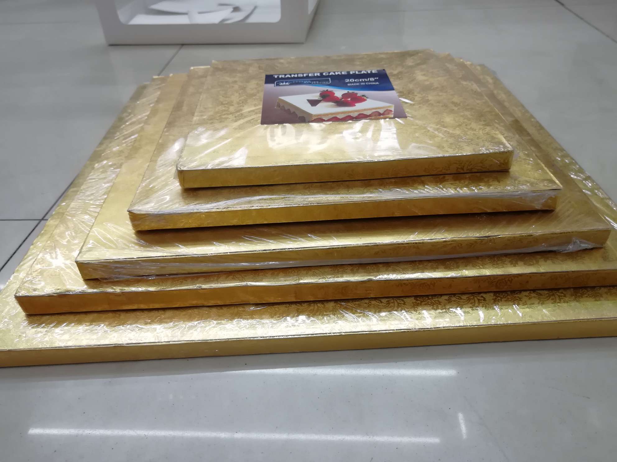 8寸金色正方形蛋糕底托蛋糕转移板细节图