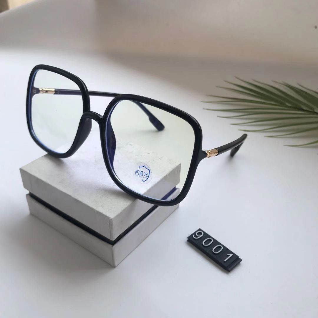 9001 In-stock popular model, personalized irregular ultra-light TR material, multi-color mixed optical frame, anti-blue light, can be matched with myopia glasses