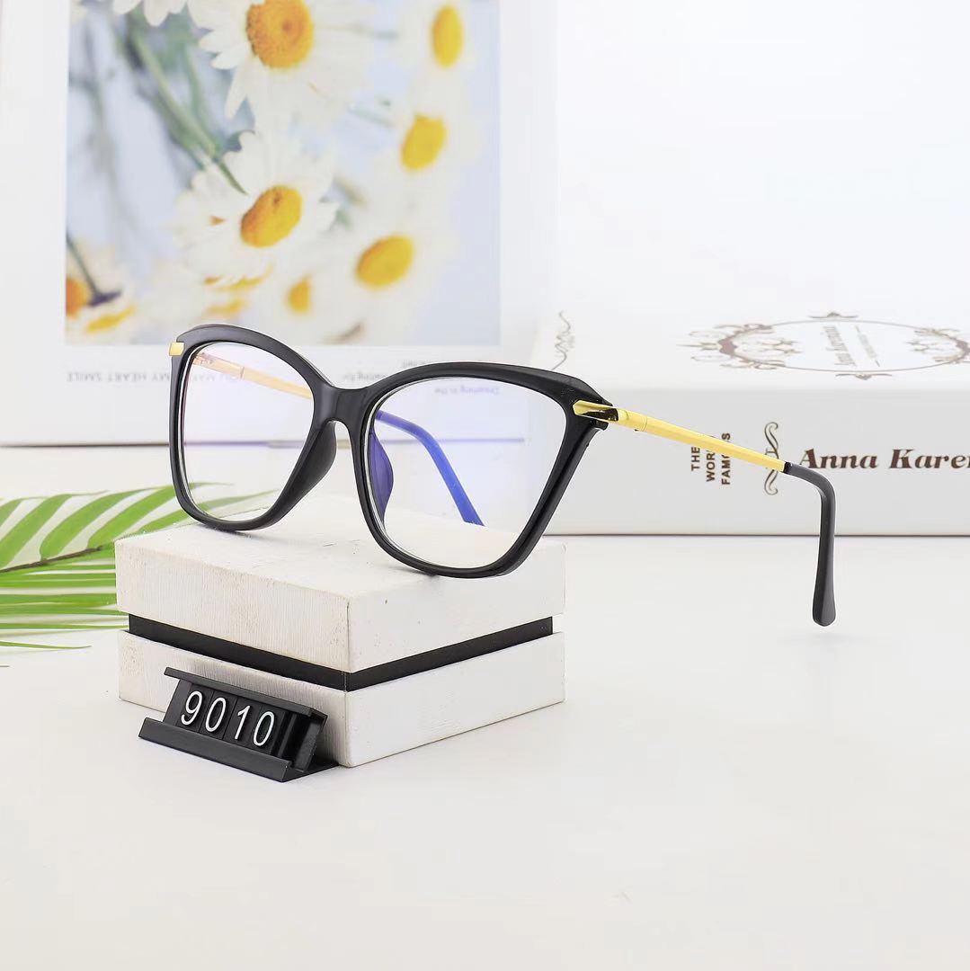 9010 in-stock popular model, personalized irregular ultra-light TR material, multi-color mixed optical frame, anti-blue light, can be matched with myopia glasses