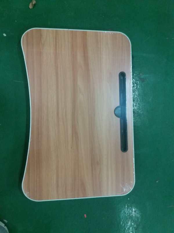 Collapsible light brown computer table thumbnail