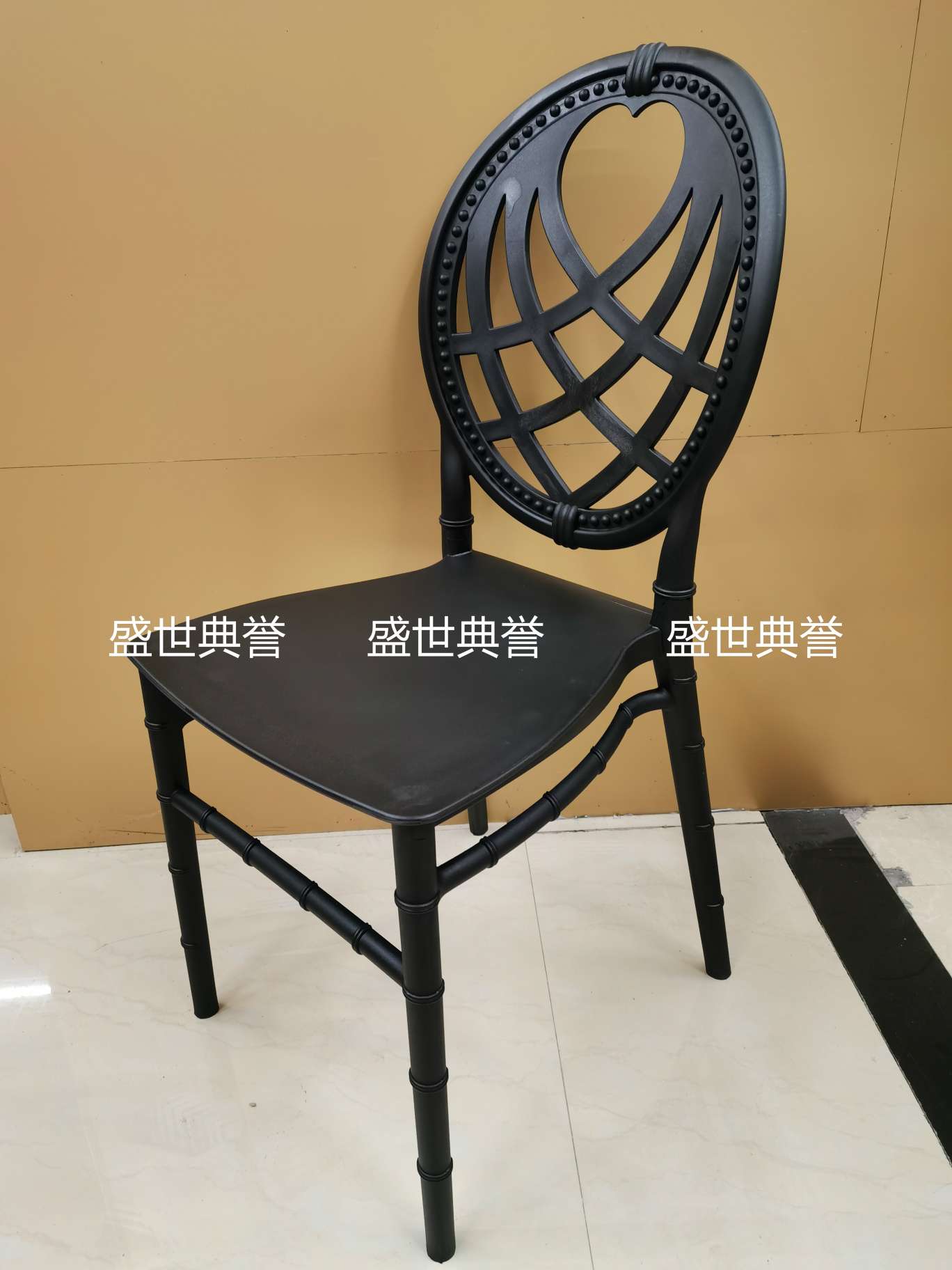 上海外贸户外婚礼折叠椅酒店婚庆塑料竹节椅PP一体椅子酒店宴会椅详情图4