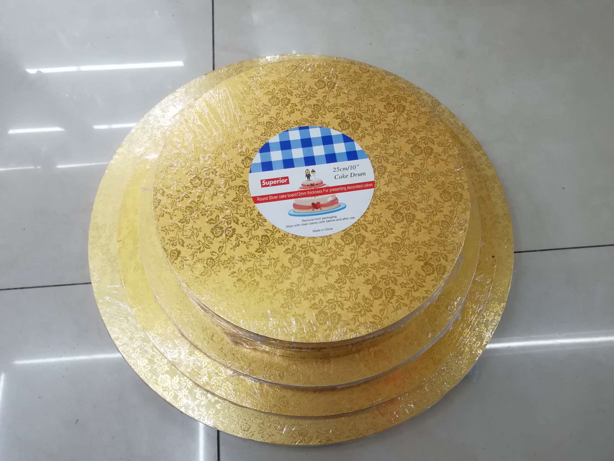 12寸金色圆形木质蛋糕底托蛋糕转移板