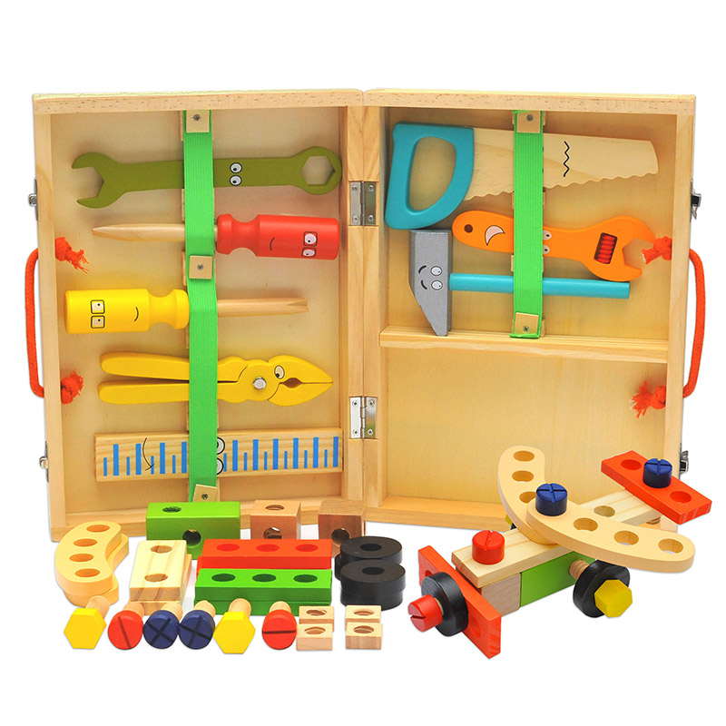 木质卡通diy工具箱玩具儿童工具套装玩具多功能螺母组合维修工具详情图5
