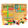 木质卡通diy工具箱玩具儿童工具套装玩具多功能螺母组合维修工具白底实物图