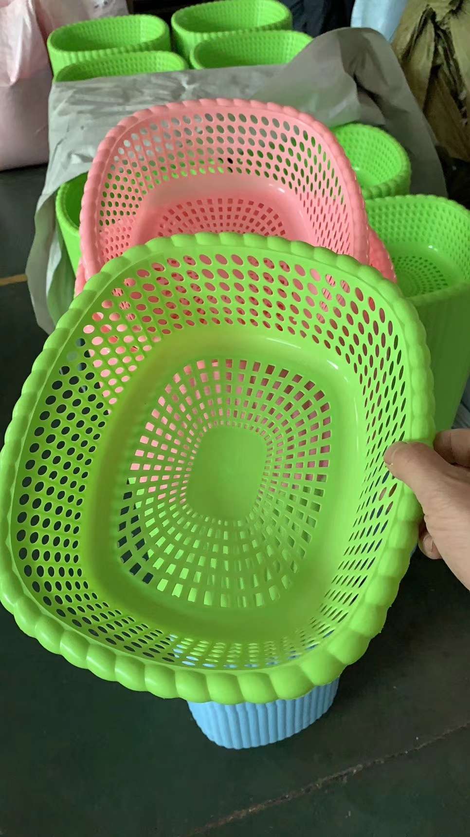盛馍筐带盖馒头筐带盖家用塑料带盖野餐篮放馍洗菜篮水果筐沥水篮详情图7