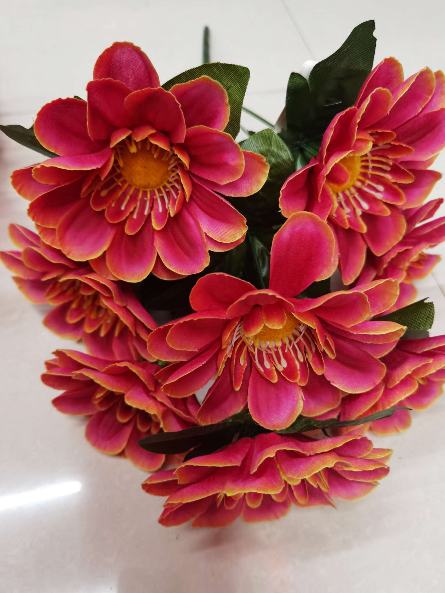 Nine small chrysanthemums detail image 1