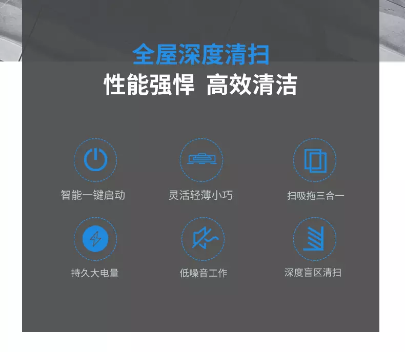 热卖新款智能扫地机器人充电款 扫吸拖一体清洁机 自动吸尘器详情图3
