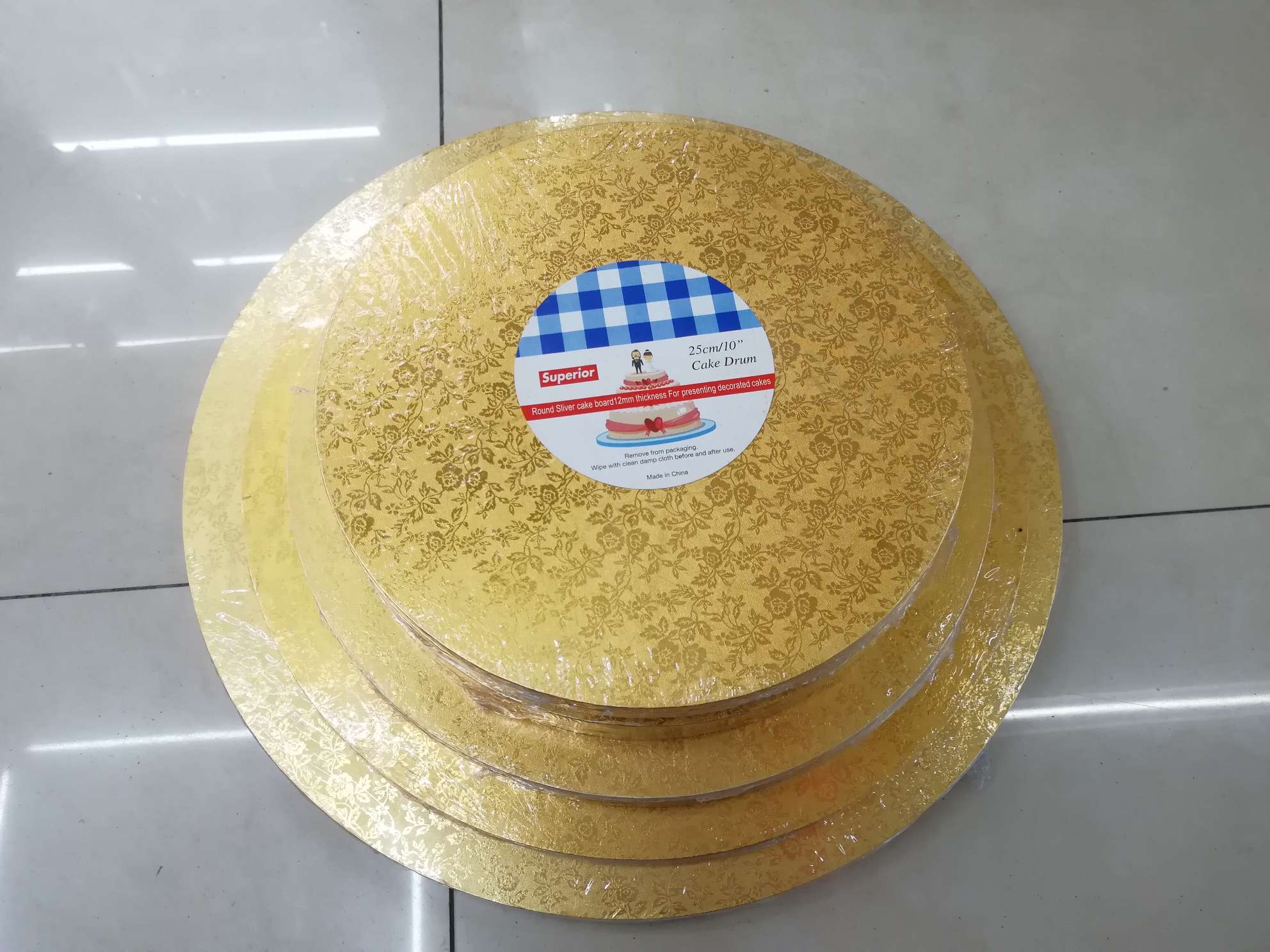 8寸金色圆形木质蛋糕底托蛋糕转移板