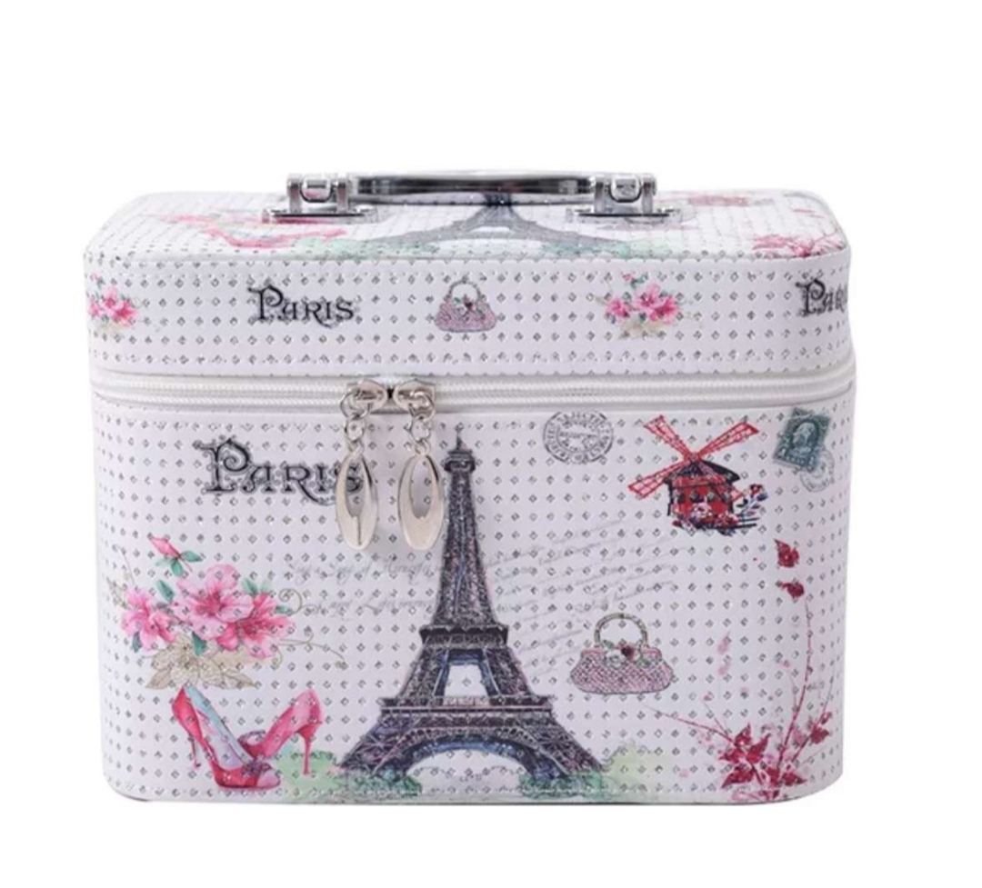 化妆包/化妆包带镜子/七彩化妆包/化妆品网纱包/化妆包网纱产品图