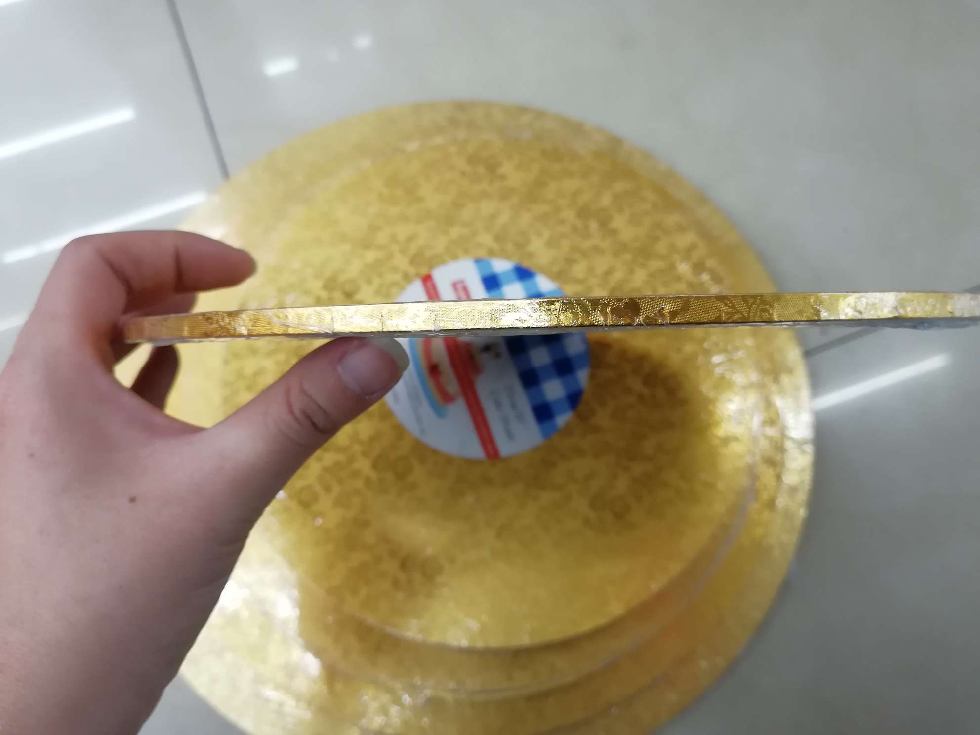 12寸金色圆形木质蛋糕底托蛋糕转移板产品图