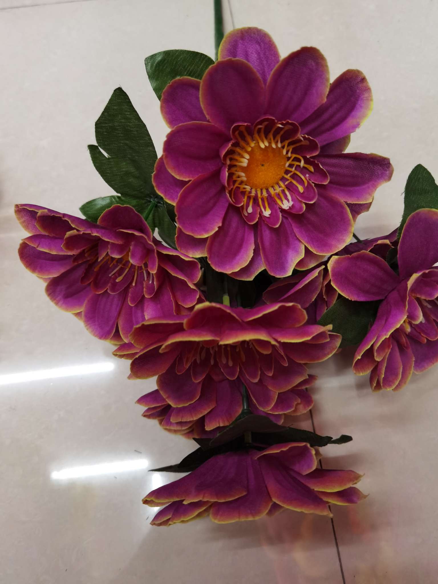 Nine small chrysanthemums detail image 2