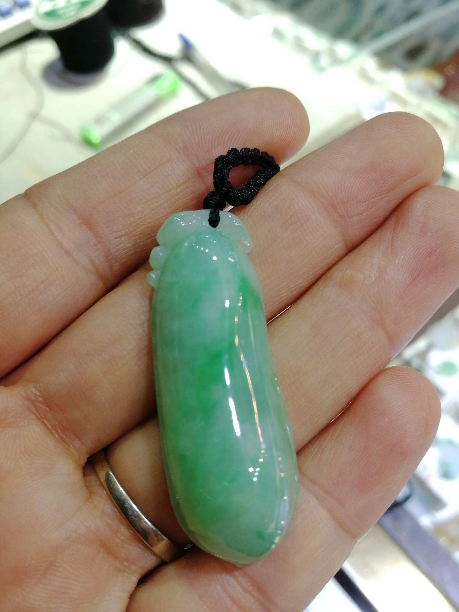 宝磊天然翡翠A货福瓜吊坠珠宝玉石挂件配饰