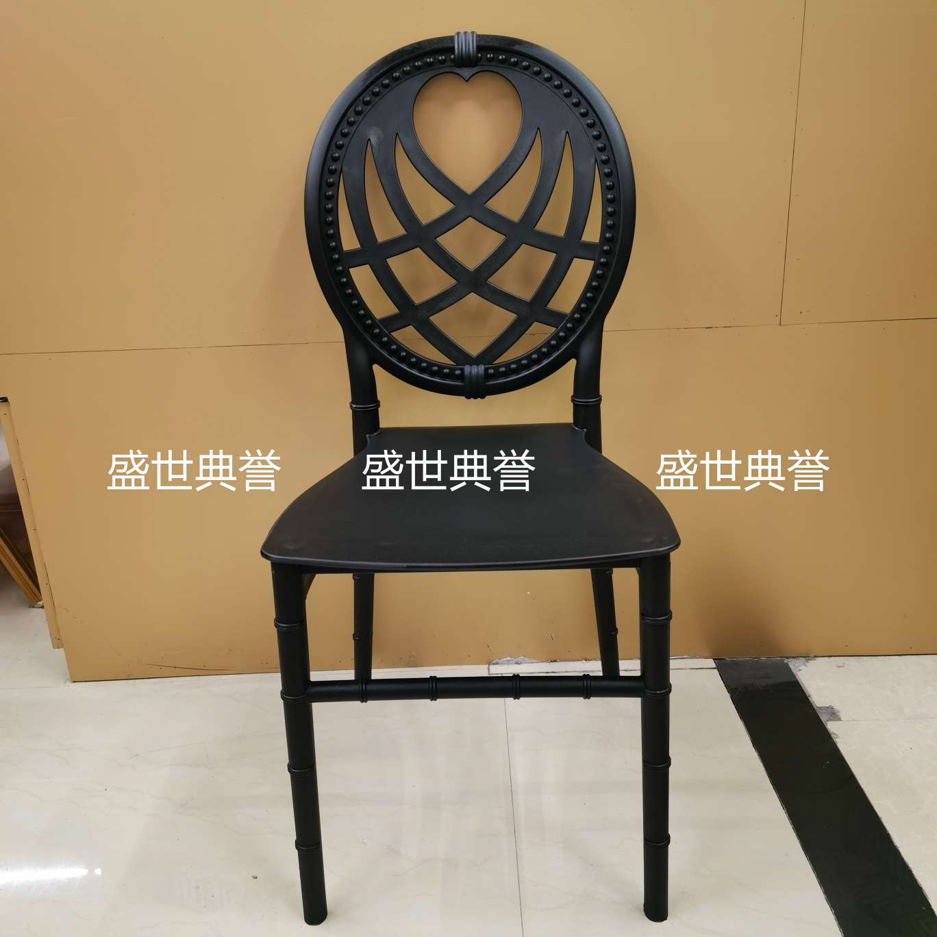 上海外贸户外婚礼折叠椅酒店婚庆塑料竹节椅PP一体椅子酒店宴会椅产品图